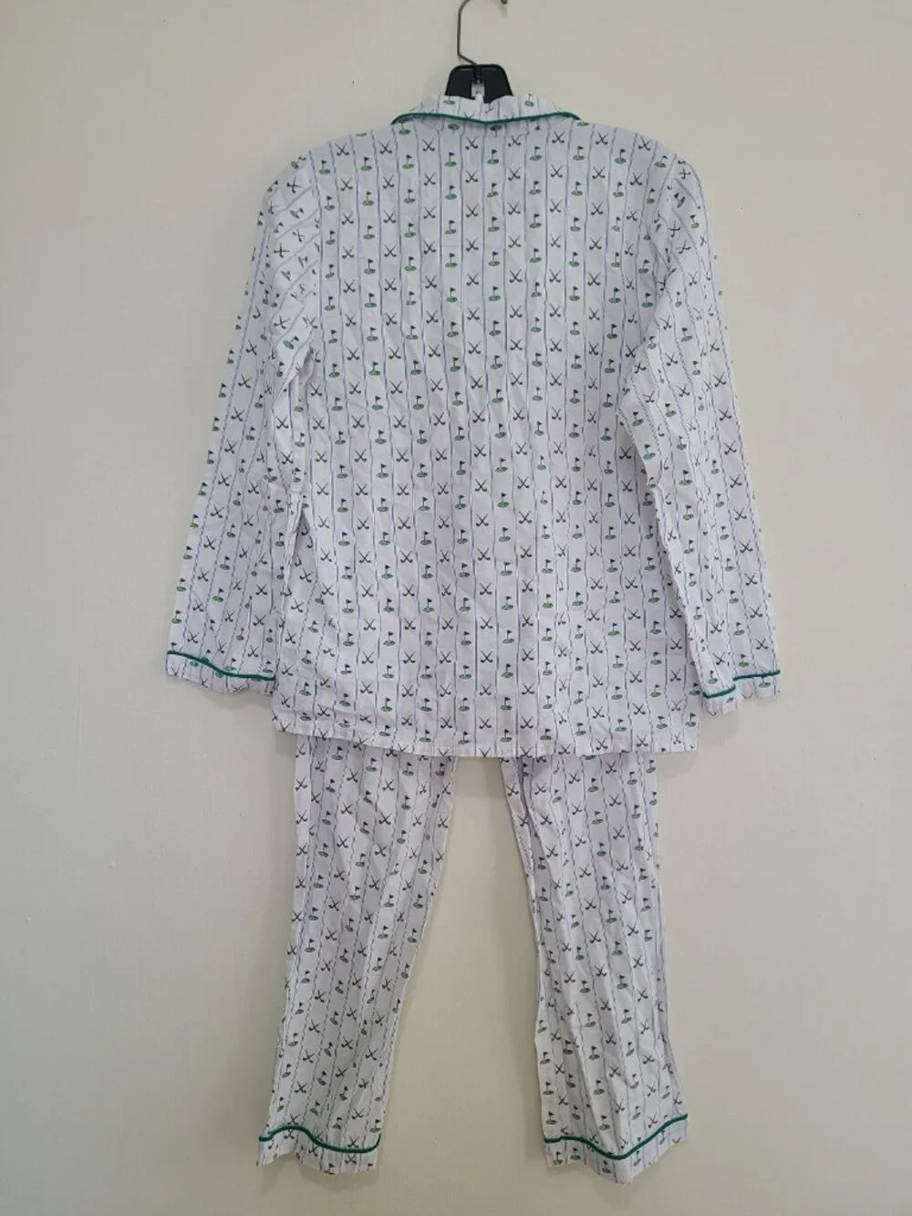 Petite Plume Kid's Twill Pajama Set in Fairway Stripe size 14